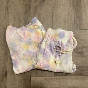 Young Fabulous & Broke | Pink and Purple Tie Dye Matching Sweat Set Size…